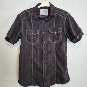 Men's Black Button Down Short Sleeve Shirt
